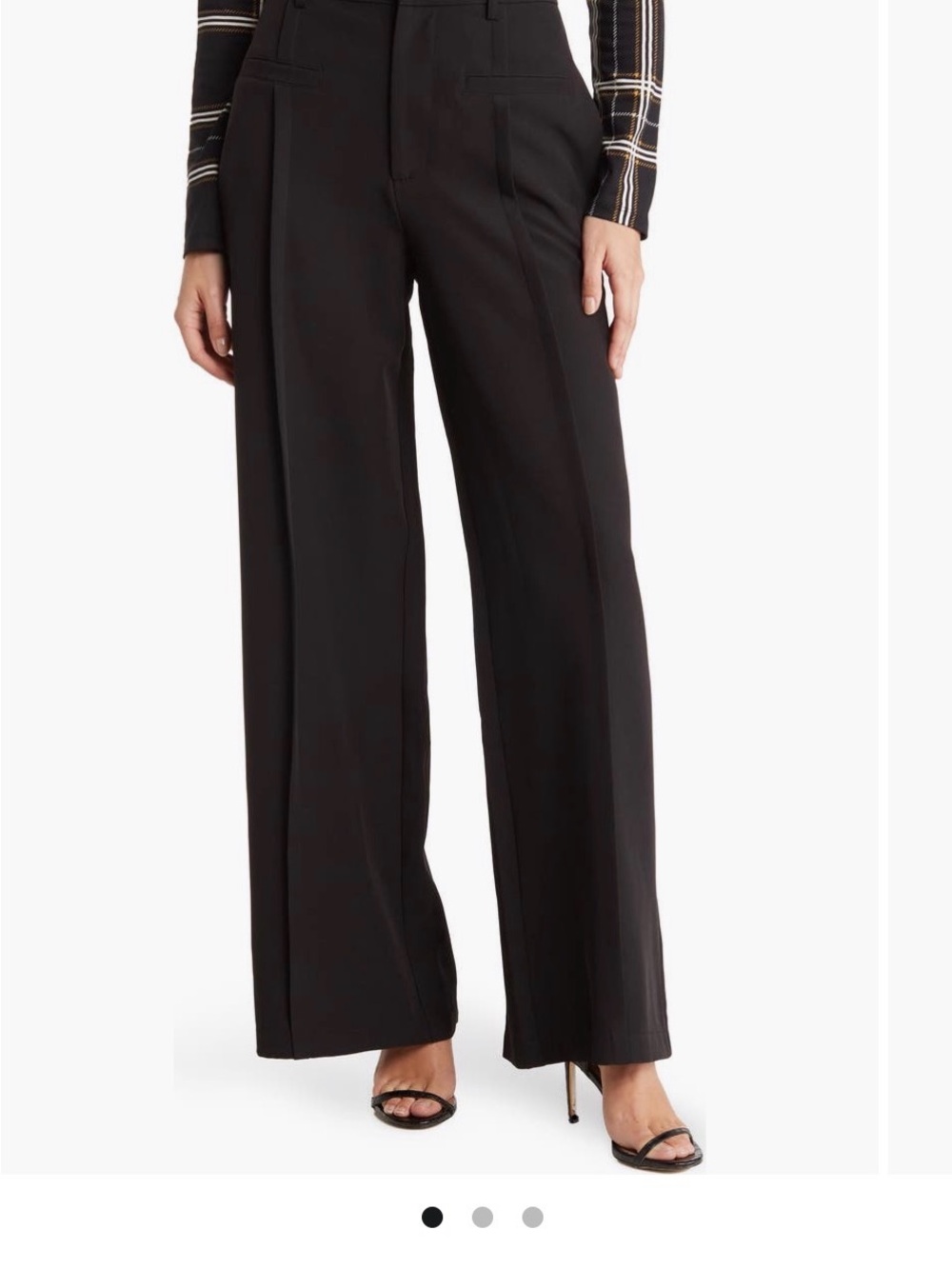 High-Rise Wide-Leg Black Trousers